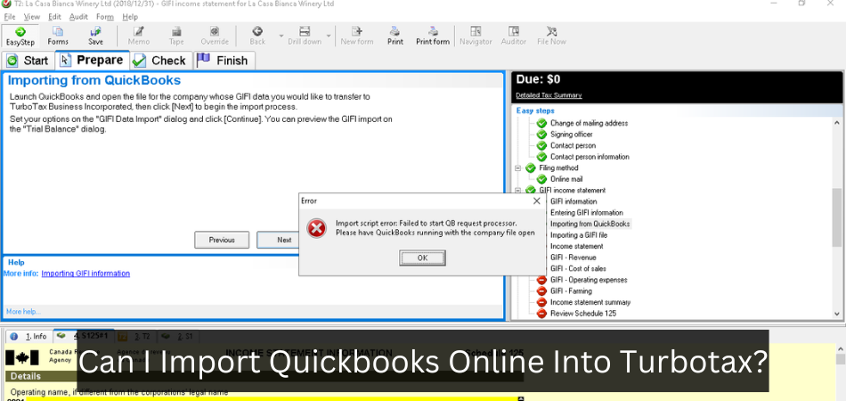 Can I Import Quickbooks Online Into Turbotax?