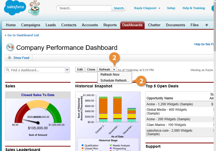 Can We Schedule Dynamic Dashboards in Salesforce