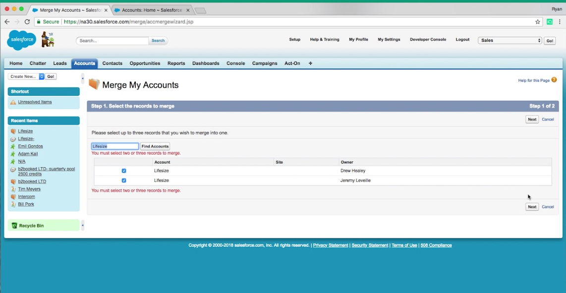 Can You Merge Accounts in Salesforce