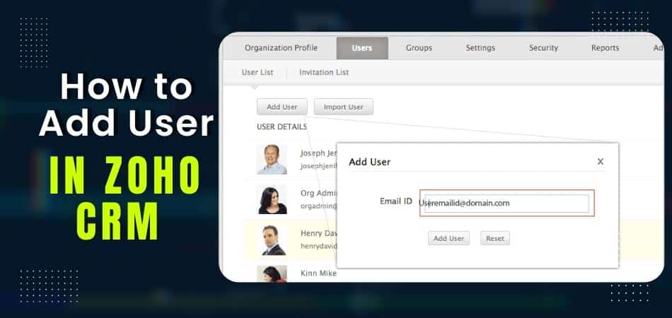 How to Add Users in Zoho Crm?