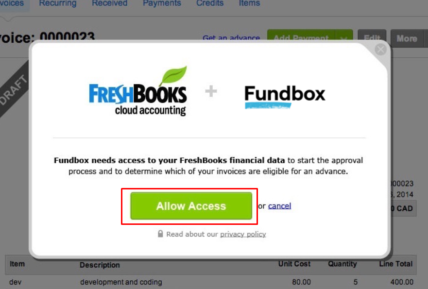 How to Connect Freshbooks With Fundbox?