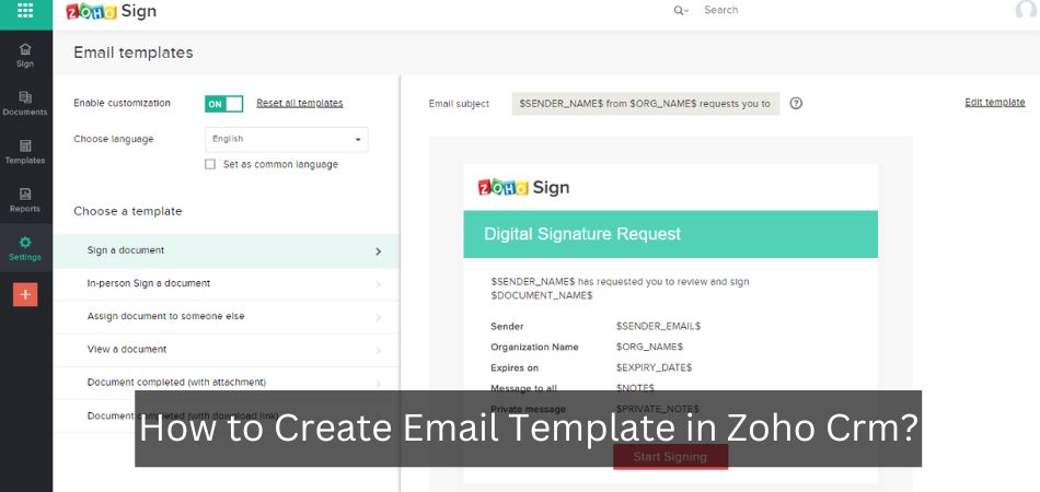 How to Create Email Template in Zoho Crm