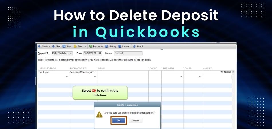 How to Delete Deposit in Quickbooks?