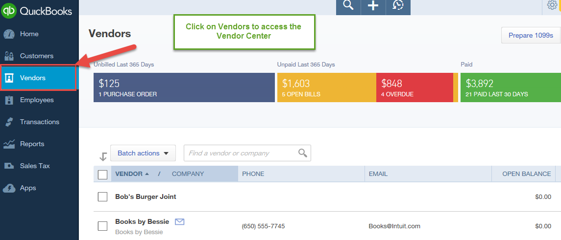 How to Pay Vendors in Quickbooks Online?