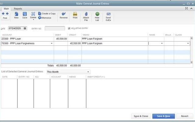 How to Record Loan Forgiveness in Quickbooks