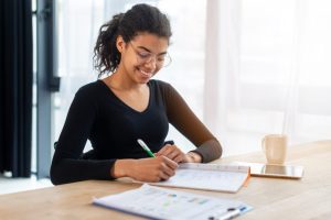 Woman doing a Retirement Planning.