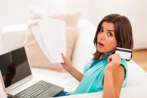 woman having problems with Credit Cards and Credit Scores.
