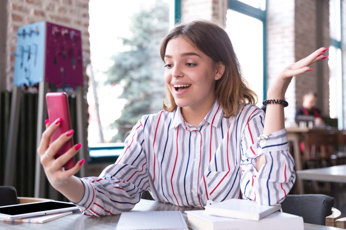 young woman with her financial life up to date