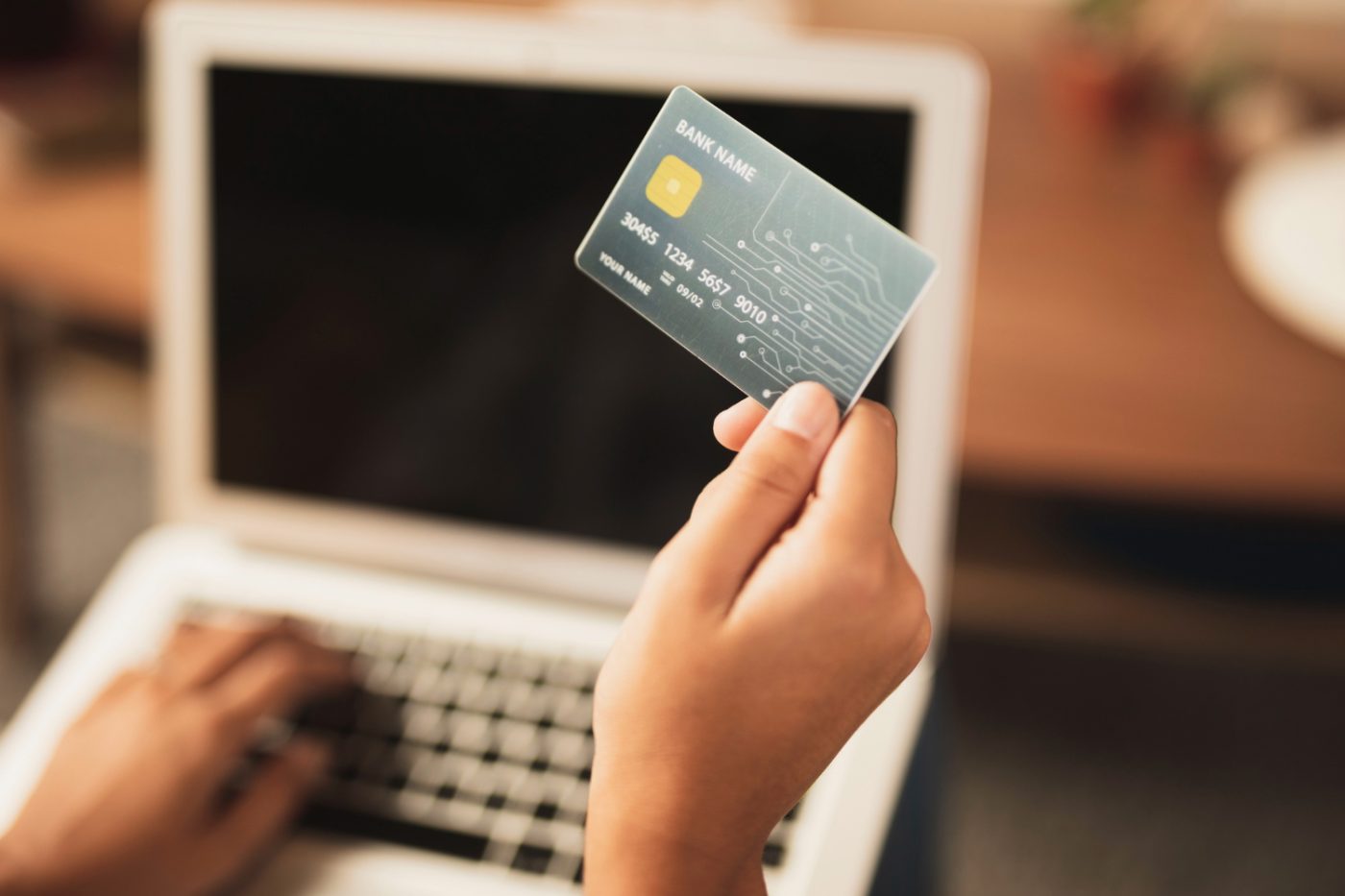 secure credit card being used for purchases